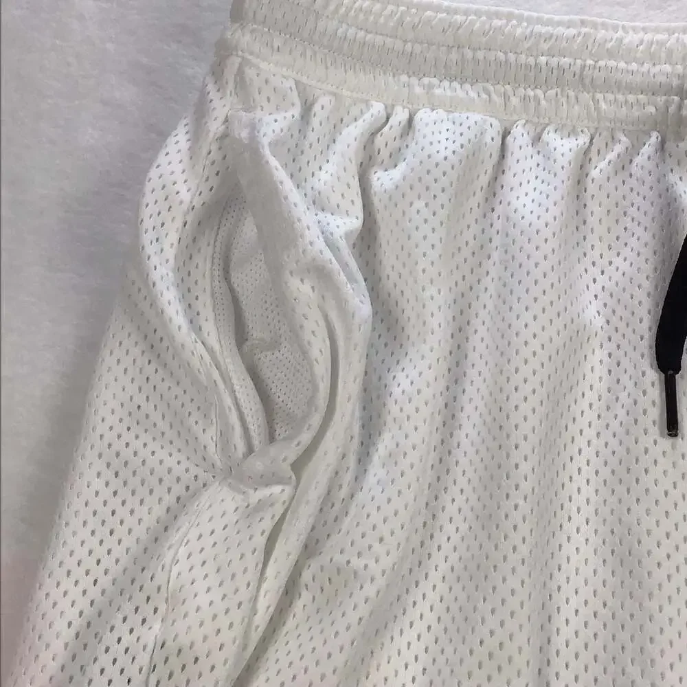 Nike Women’s Dri-FIT Mesh Essentials Basketball Shorts White Black Large Active